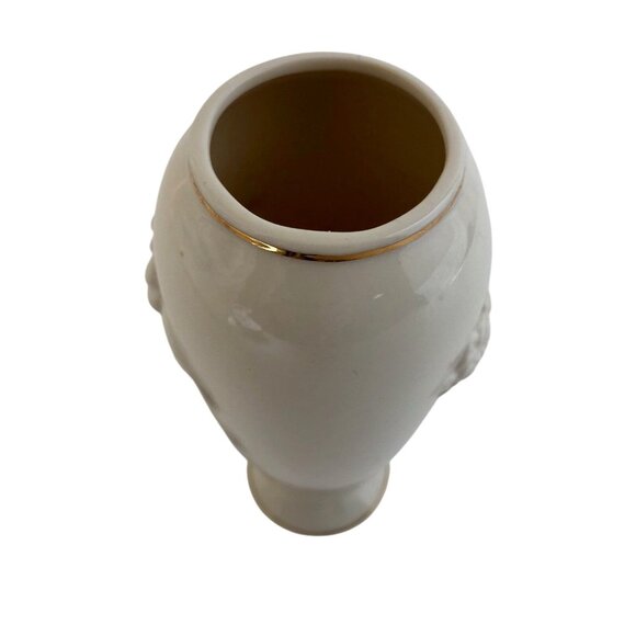 Lenox Rose Blossom Bud Vase Cream China 24kt Gold Trimmed Embossed Floral 8 in - Picture 5 of 10